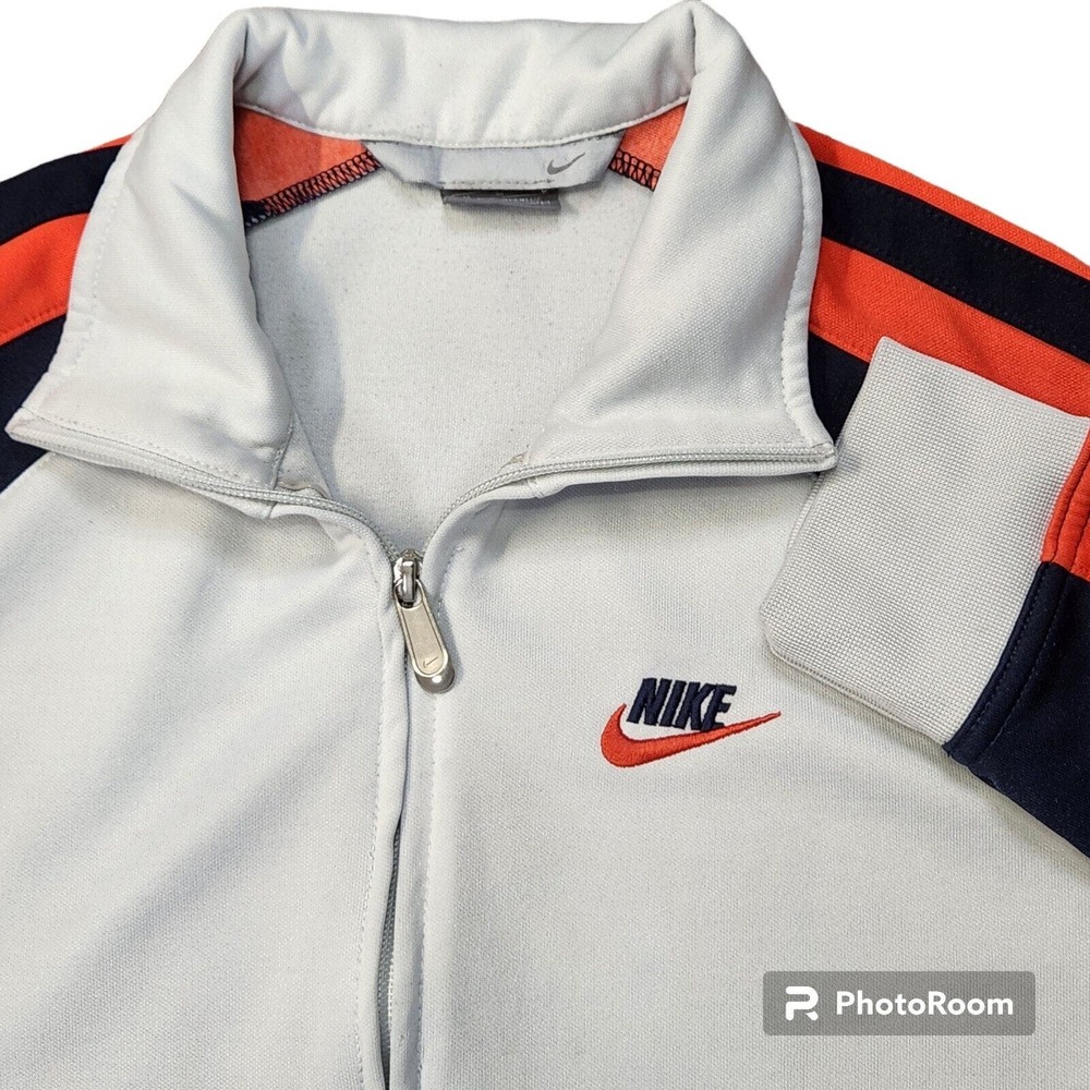 Vintage Nike Mens M Track Jacket Full Zip Silver Tag Polyester Blend Swoosh READ